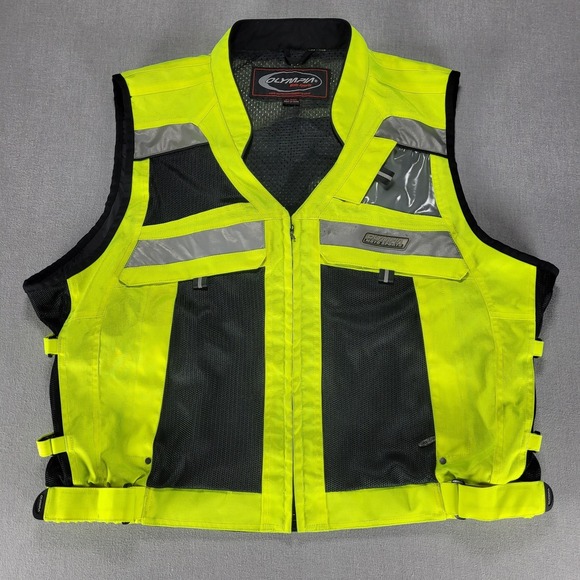 Olympia Sports Other - Olympia Moto Sports Reflective Neon Yellow Safety Vest Men's XL 2XL
